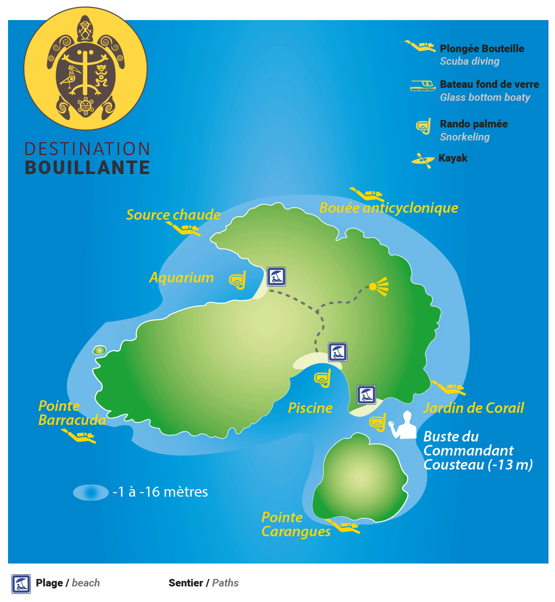 carte géographique guadeloupe reserve cousteau