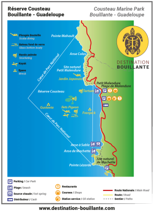 Télécharger le plan de la Réserve Cousteau Bouillante