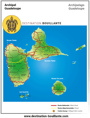 Carte des communes de la Guadeloupe